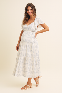 Vestido Camille blanco celeste