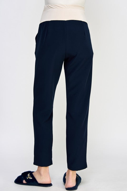 Pantalón de maternidad formal strecht de pierna recta azul