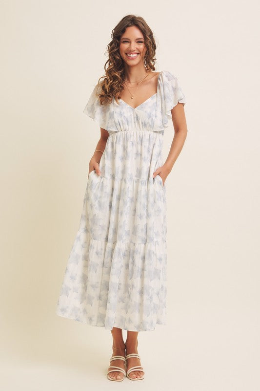 Vestido Camille blanco celeste