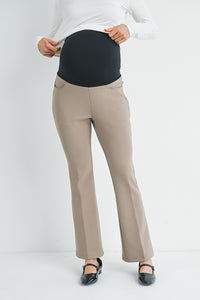 Pantalón de maternidad formal de pierna campana beige oscuro
