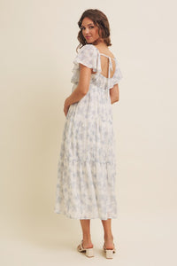 Vestido Camille blanco celeste