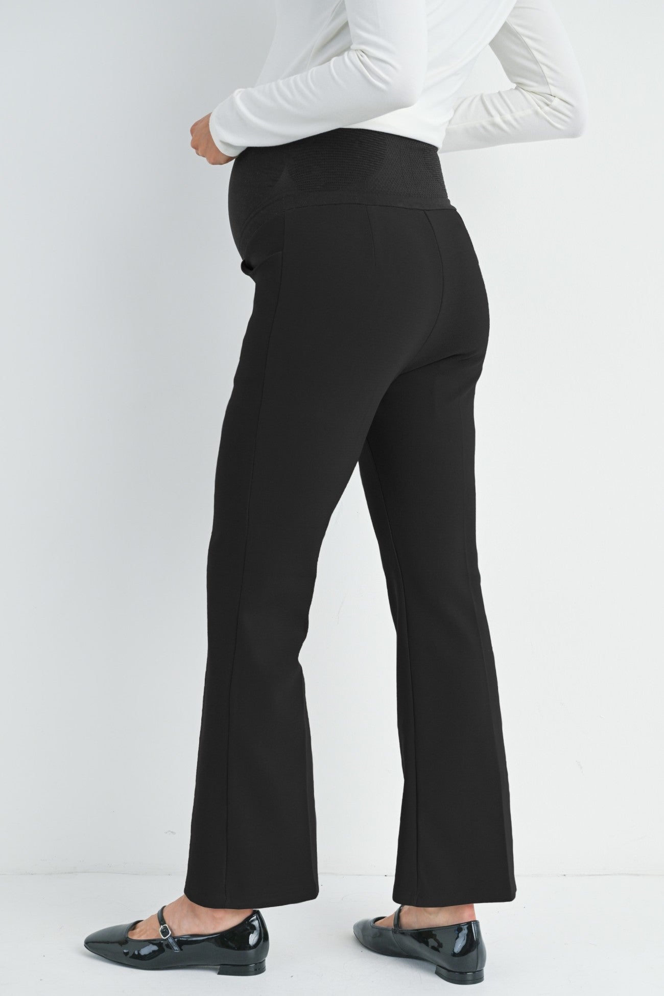 Pantalón de maternidad formal de pierna campana negro