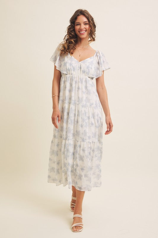 Vestido Camille blanco celeste