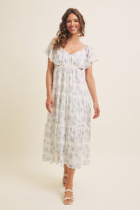 Vestido Camille blanco celeste