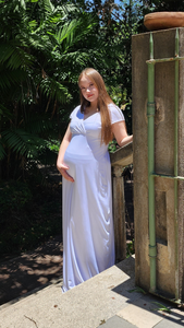 Artemisa  Vestido maternidad largo cruzado blanco