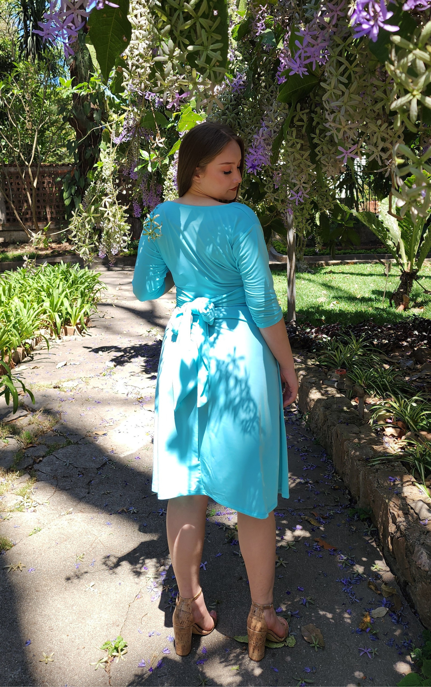 Vestido de lactancia y embarazo celeste