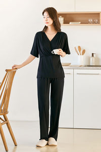 Pijama Maternal & de Lactancia “Sueño Activo” Azul