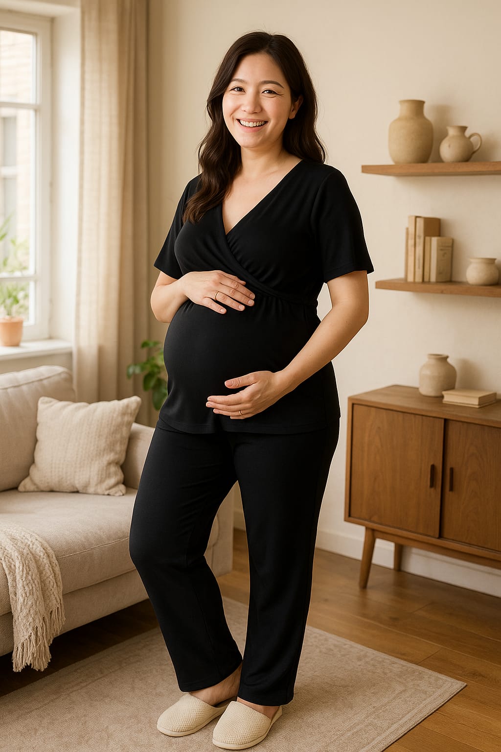 Pijama Maternal & de Lactancia “Sueño Activo” Azul