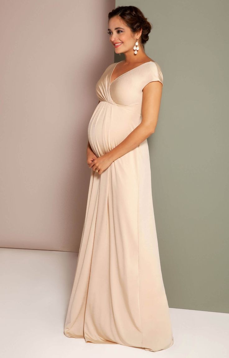 Artemisa  Vestido maternidad largo cruzado Ecru