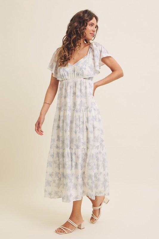 Vestido Camille blanco celeste