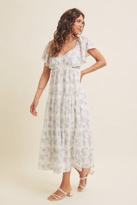 Vestido Camille blanco celeste