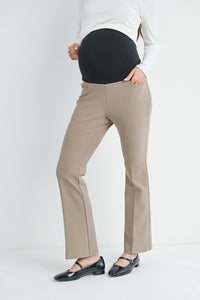 Pantalón de maternidad formal de pierna campana beige oscuro