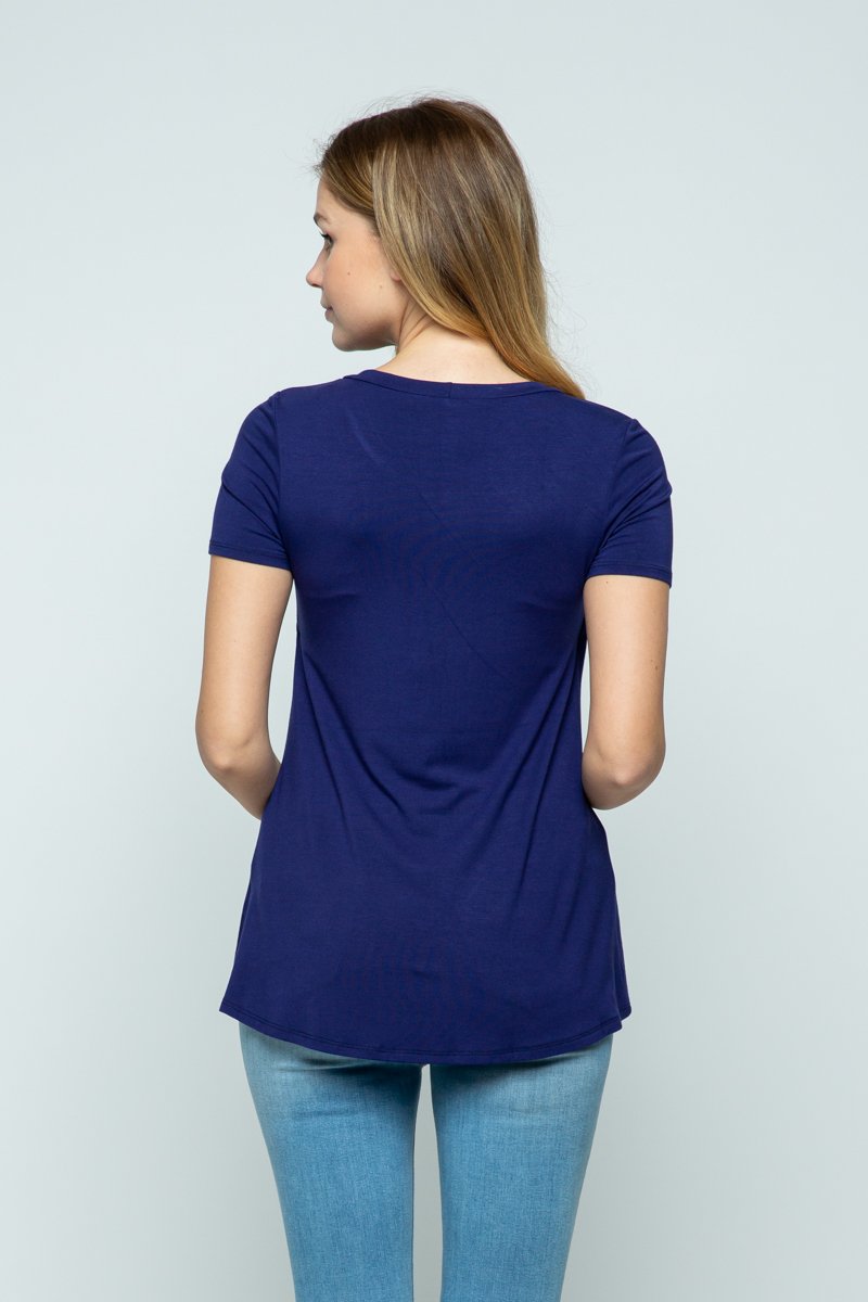 Blusa de embarazo azul amigable con la lactanciaFB5