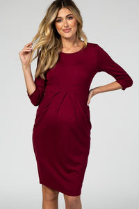 Carolina Vestido corto de maternidad corinto