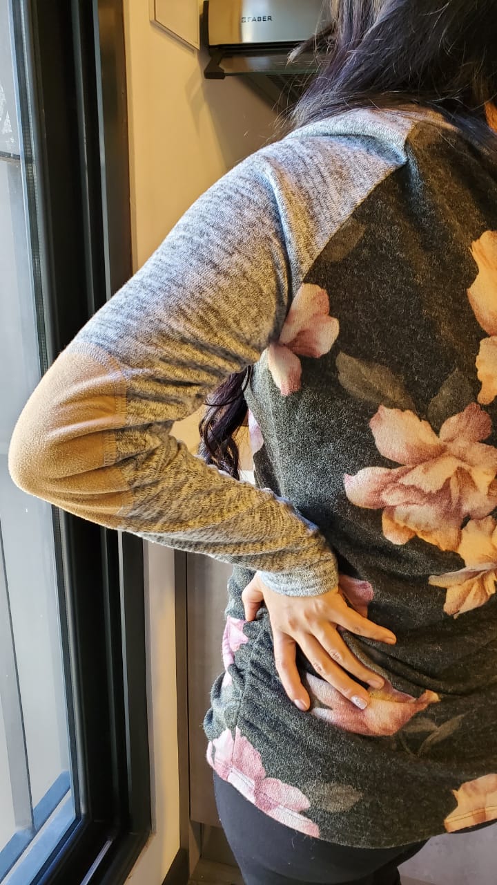 sueter de maternidad y post-maternidad con detalle en codos