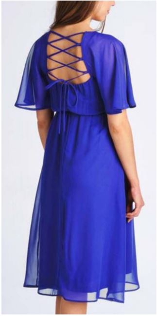 vestido de chiffon, corto de mangas holgadas,formal, baby shower