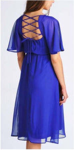 vestido de chiffon, corto de mangas holgadas,formal, baby shower