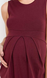 Vestido corto de maternidad, con pliegues al frente, sin mangas, formal, elegante, sesion de fotos