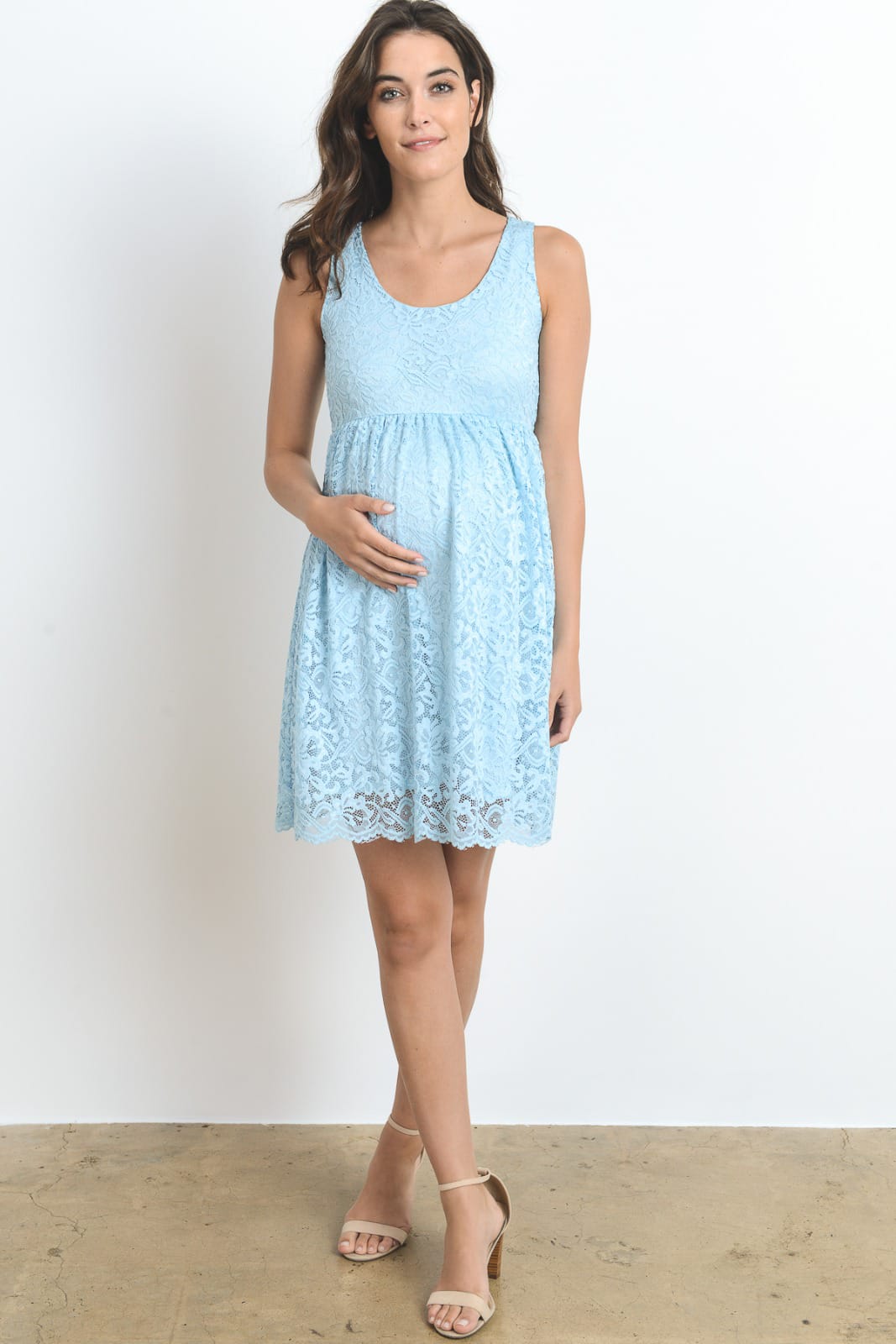 Vestido Encaje Celeste Pastel