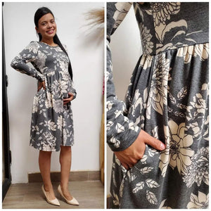 vestido #209 gris floral
