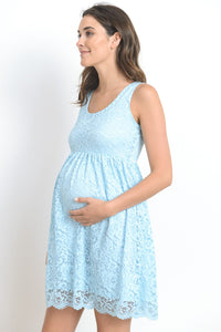 Vestido Encaje Celeste Pastel