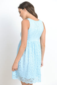 Vestido Encaje Celeste Pastel