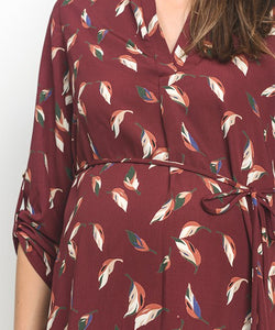 Blusa de embarazo y post parto estilo túnica corinto floral